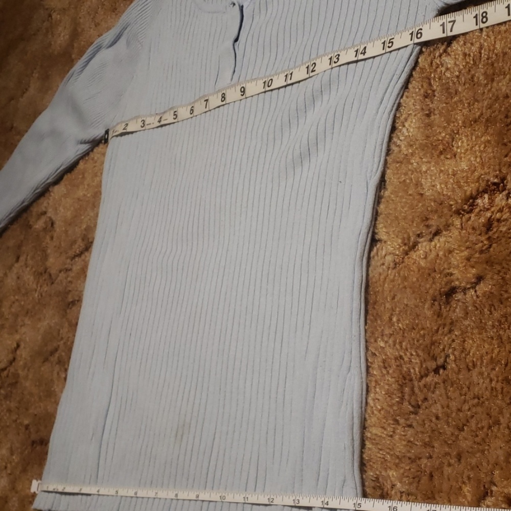 Baby Blue Ribbed Henley - Picture 6 of 8